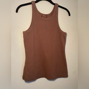 Nuuds official Daryl-Ann Denner essential ribbed tank top chocolate brown S